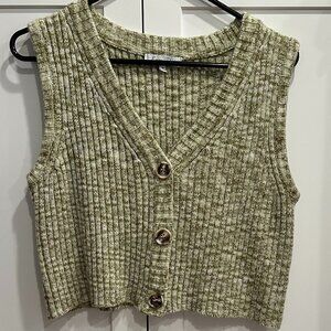 Women's Emory Park Knit Vest, Sweater, V--Neck, Med, 3 Button Front